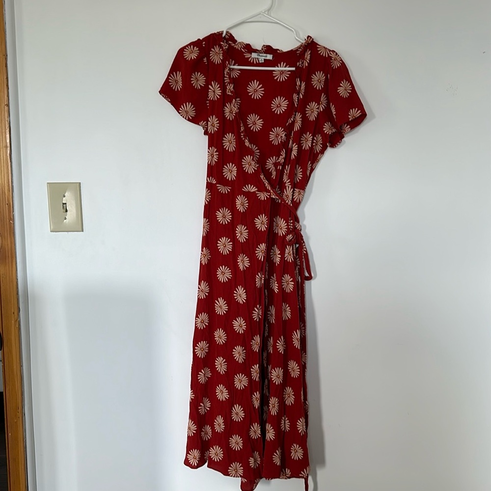 Madewell Floral Midi Wrap Dress
